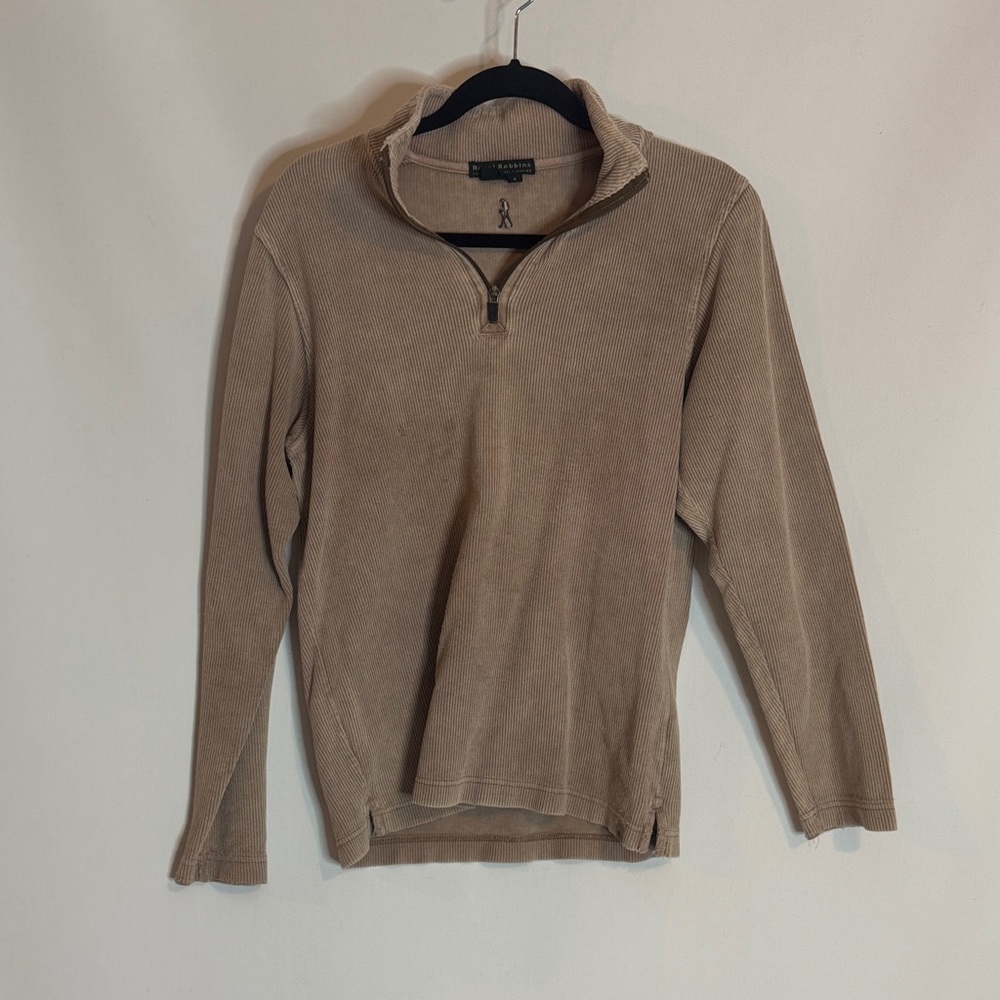 Royal Robbins Men's Beige Quarter Zip Sweater